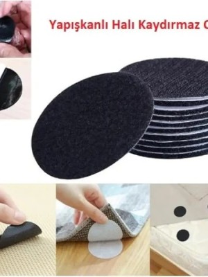 10 Adet Halı Kilim Koltuk Örtüsü Kaydırmaz Pratik Sabitleyici Cırt