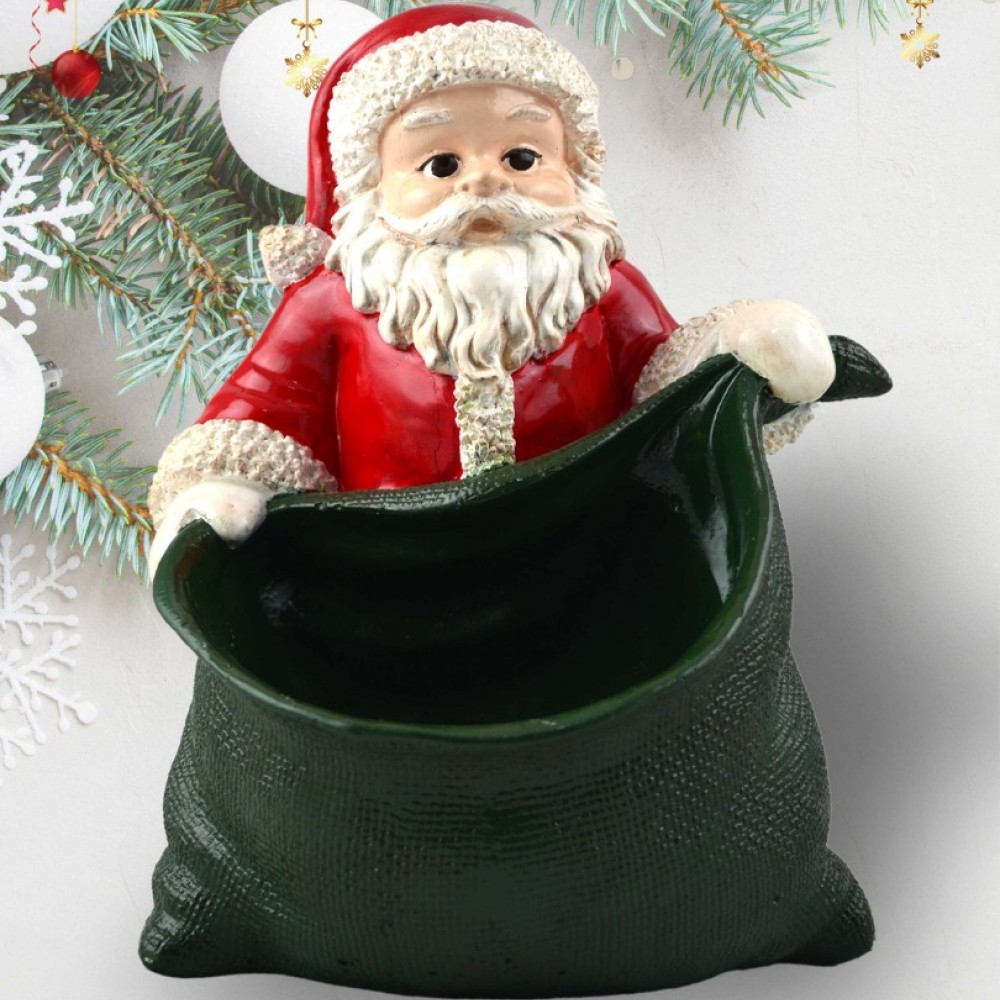 1 Adet Büyük Boy Çuval Tutan Noel Baba Dekoru Yılbaşı Dekoratif Objesi