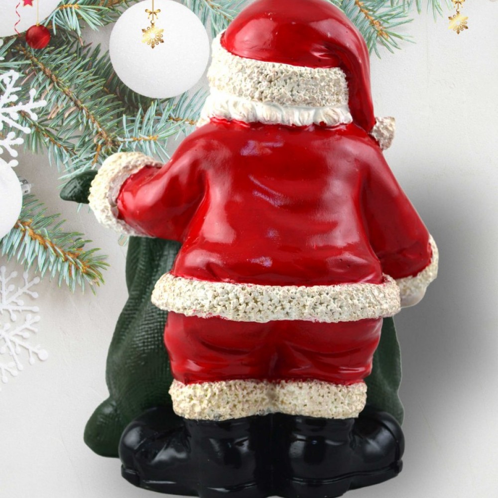 1 Adet Büyük Boy Çuval Tutan Noel Baba Dekoru Yılbaşı Dekoratif Objesi