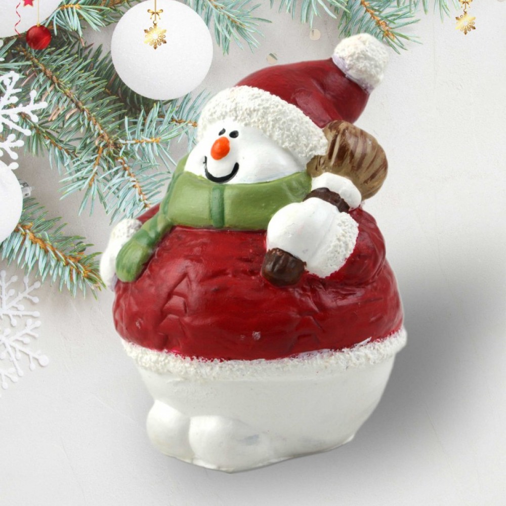 1 Adet Şişman Model Kardan Adam Figürü Yılbaşı Dekoratif Objesi