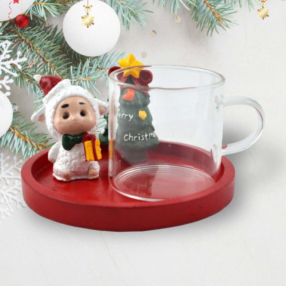 Kuzu Detaylı Dekoratif Yılbaşı Fincanı Hediyelik Kahve Fincanı