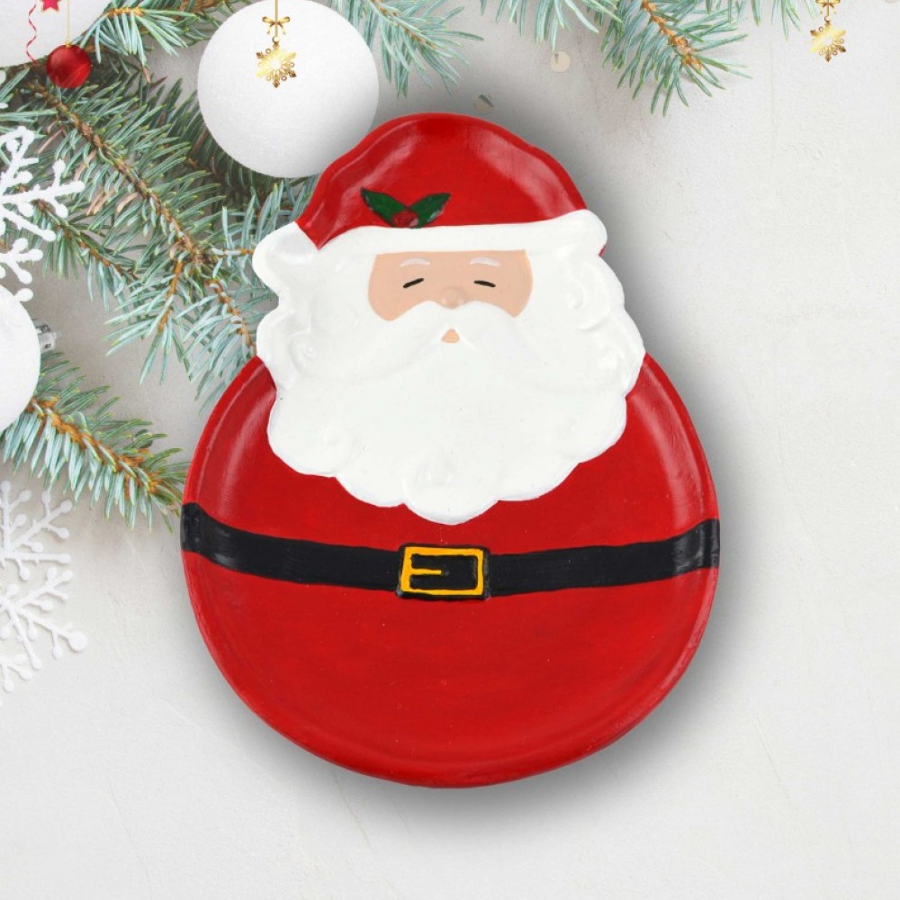 Noel Baba Model El Yapımı Yılbaşı Tabağı