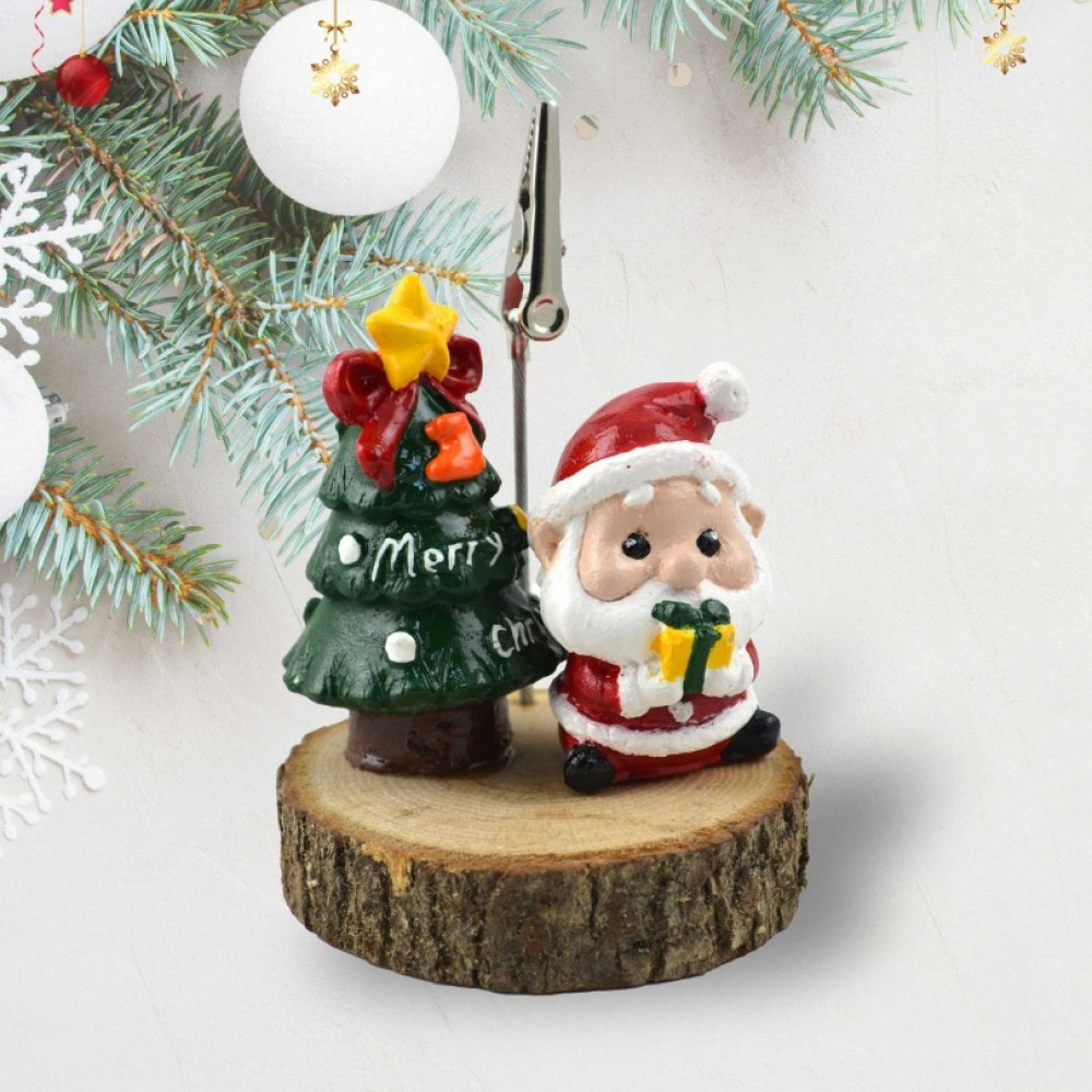 Dekoratif Noel Baba Detaylı Yılbaşı Notluk Kağıt Tutacağı Yılbaşı Hediyesi