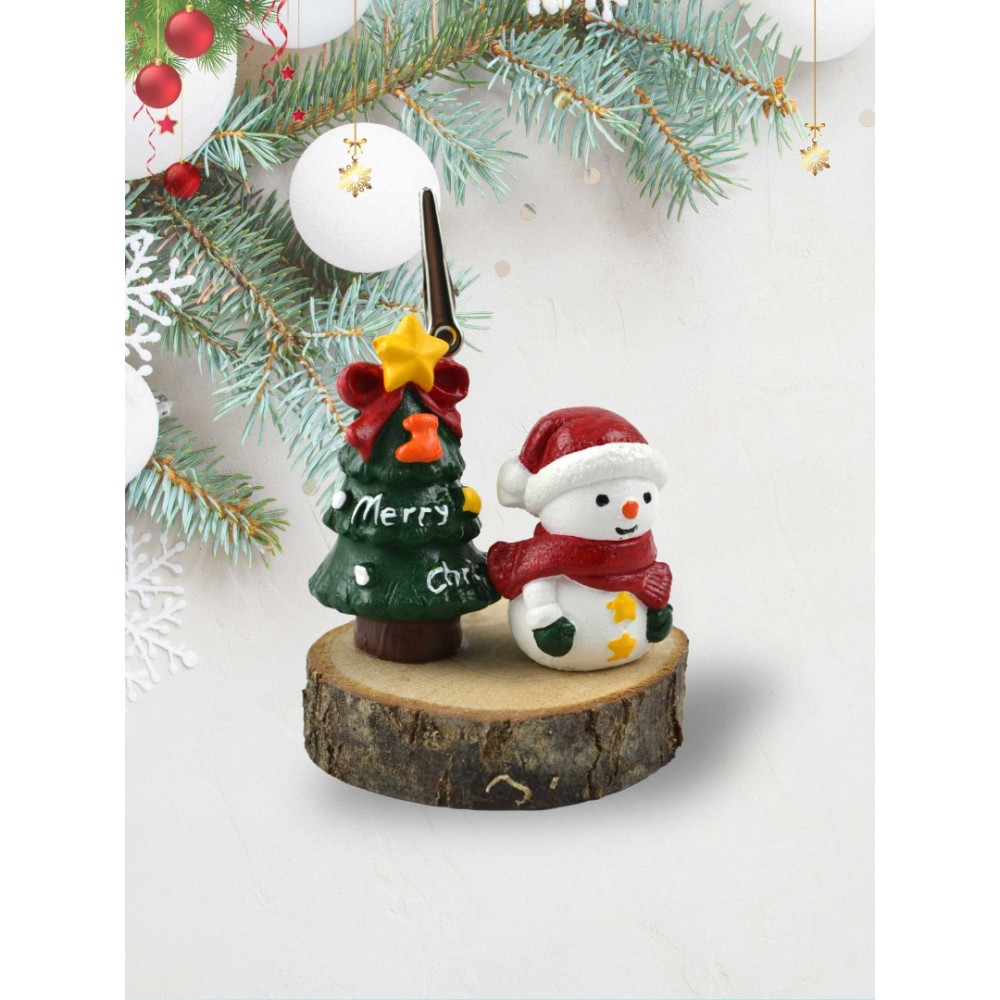 Dekoratif Kardan Adam Detaylı Yılbaşı Notluk Kağıt Tutacağı Yılbaşı Hediyesi