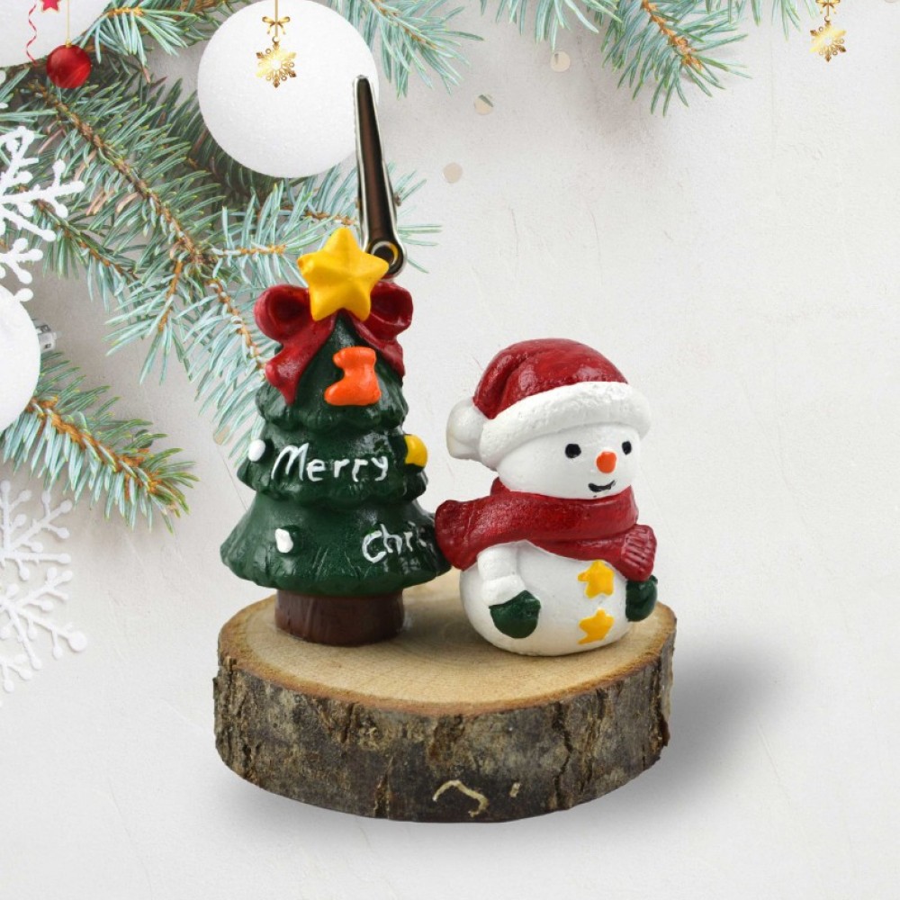 Dekoratif Kardan Adam Detaylı Yılbaşı Notluk Kağıt Tutacağı Yılbaşı Hediyesi