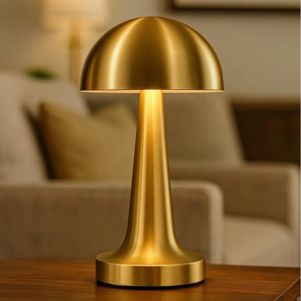 Mantar Model Retro Masa Lambası Gold Altın Renkli Dimmerli Şarjlı Dekoratif Dokunmatik Masa Lambası Mantar Model Retro Masa Lambası Gold Altın Renkli Dimmerli Şarjlı Dekoratif Dokunmatik Masa Lambası
