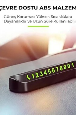 Fosforlu Açılır Kapanır Numaratör Ön Torpido Üstü Araba Telefon Numarası Göstergesi