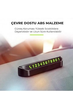 Fosforlu Açılır Kapanır Numaratör Ön Torpido Üstü Araba Telefon Numarası Göstergesi